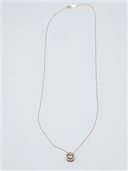 10K Solid Rose Gold Morganite Diamond Accent Slide Necklace Size 18.0